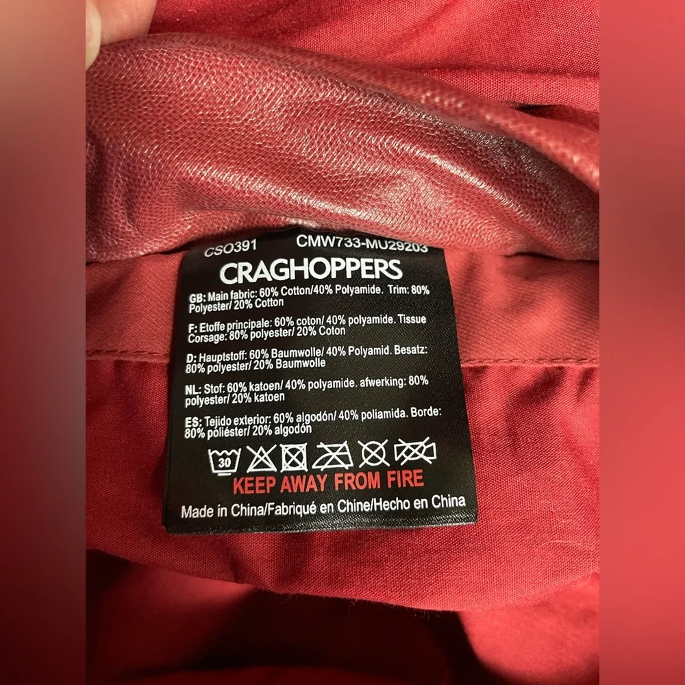 Craghoppers Aquadry Pullover Jacket Mens XL Faded Red Waterproof Windproof - Picture 14 of 16